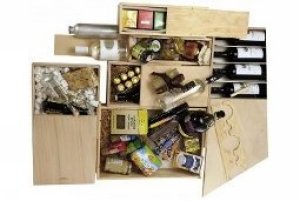 wooden wine and olive oil boxes
